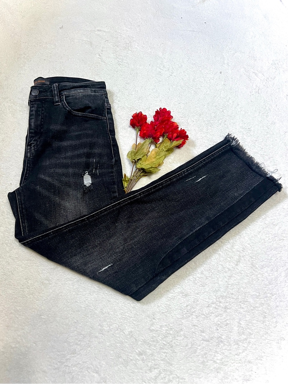 RISEN Distressed Grunge Black Straight Leg Jeans - Size 3/26